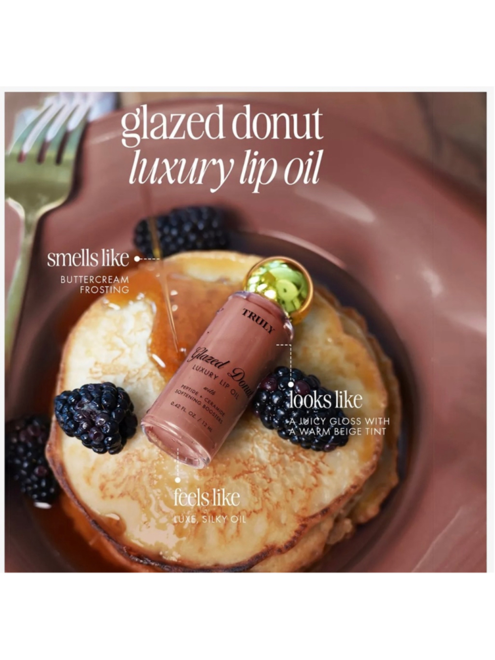 Women's Truly Glazed Donut Luxury Lip Oil, One Size, Beige